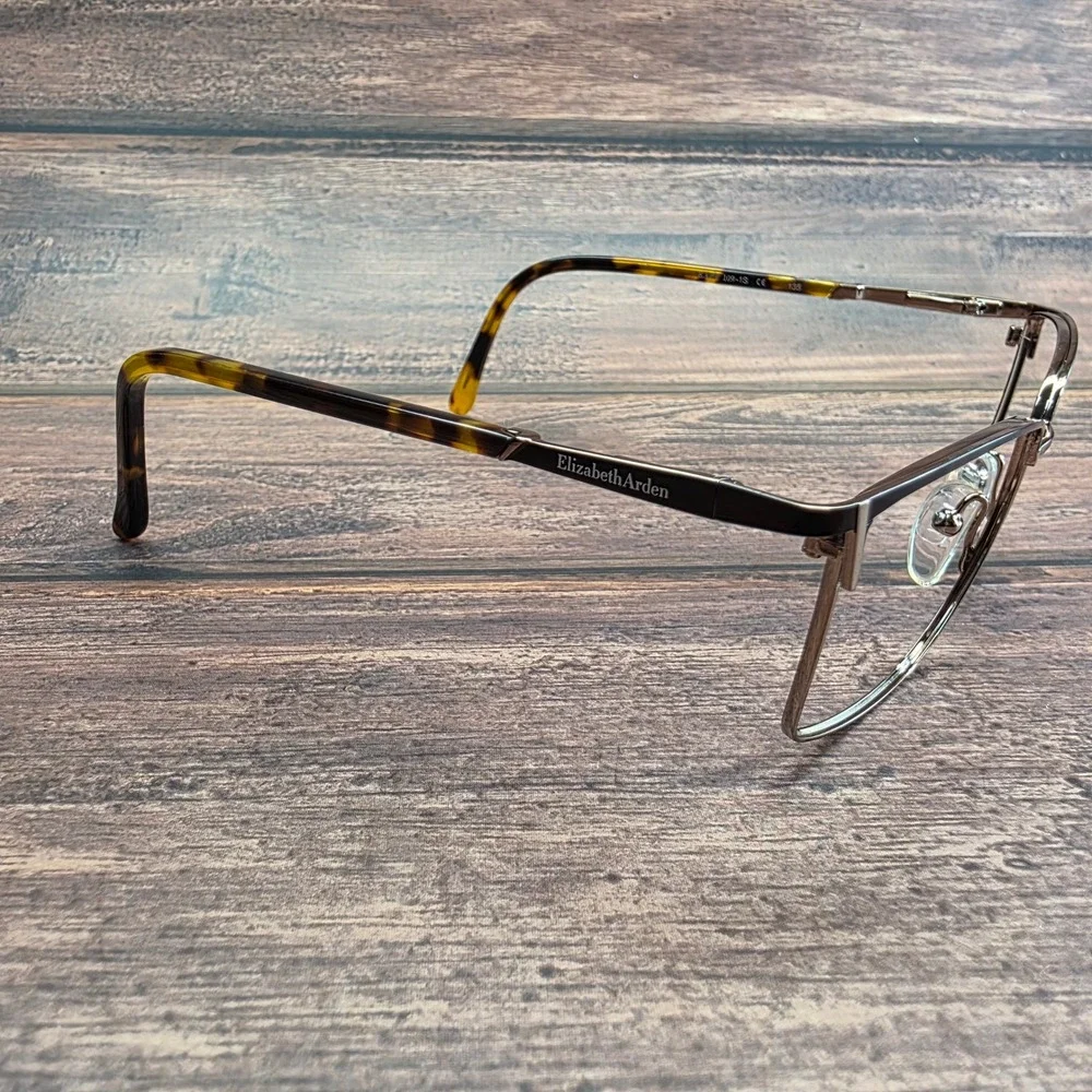 Elizabeth Arden Petites Brown Metal Cat Eye Eyeglasses EAPT 109-1S 52-15-135